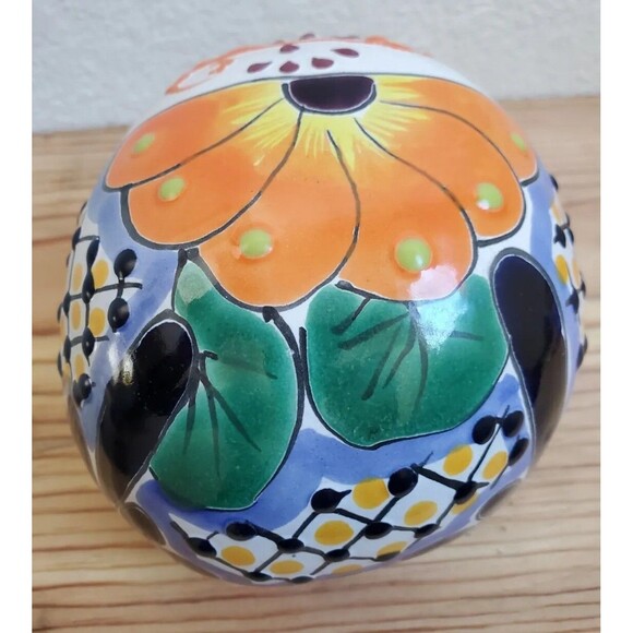 Talavera Pottery Skull Mexican Day Of The Dead Painted Wall Art Mask Handmade - Picture 5 of 9